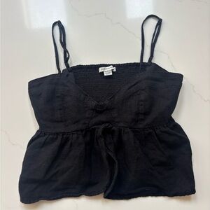 American Eagle Black Babydoll Top